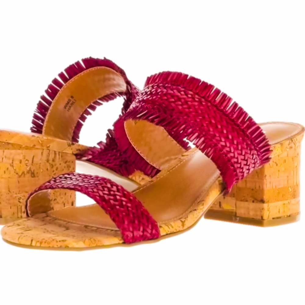 - Report 6.5 Harli Red Woven Fringe Sandal! NEW!